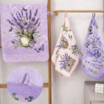 Lavender Design Kitchen Towels – Set of 3 (40 × 60 cm)
